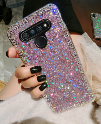 Women Handmade 3D Diamond Case Bling Rhinestone Phone Back Rubber Case Cover