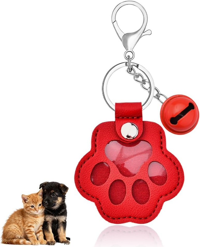 Pet Hair Storage Keychain Paw Shaped Pet Fur Collector Key Chain with Clip Loss