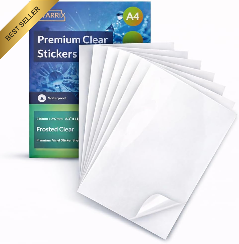 Australia Printable Vinyl Sticker Paper for Inkjet & Laser Printer, Frosted Clea