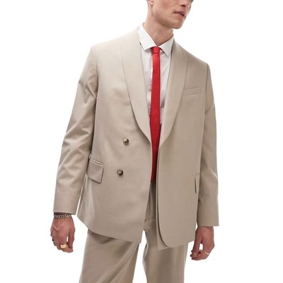 Topman Modern Fit Shawl Collar Wrap Suit Jacket in Stone NWT Size 36R