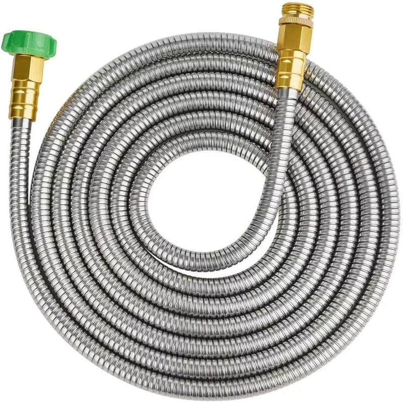 15Ft Stainless Steel Garden Hose, Leakproof, No Kink,F/M Connector | Flexible &