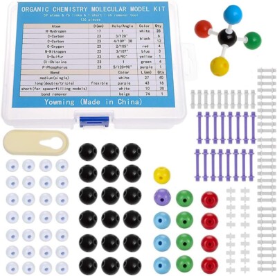 136 Pieces Organic Chemistry Model Kit , Chemistry Molecular Model Kit Set for S