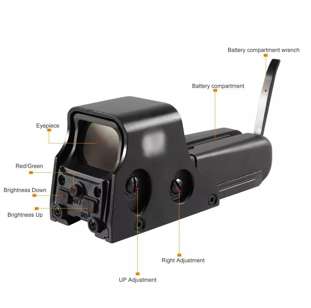 552 Red Green Dot Holographic Reflex Sight Scope Tactical Hunting 20mm Rail
