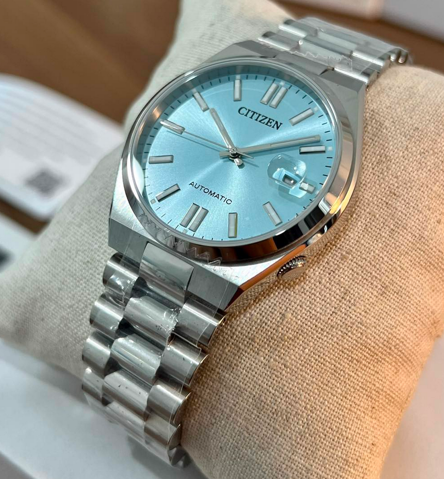 Pre-owned Citizen Tsuyosa Sapphire Crystal Automatic Turquoise Dial Nj0151-88m