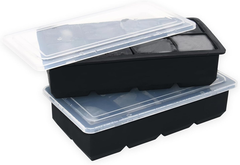 Large Ice Cube Tray for Whiskey,2 Pack Stackable Big Ice Cube Molds Make 16 Big