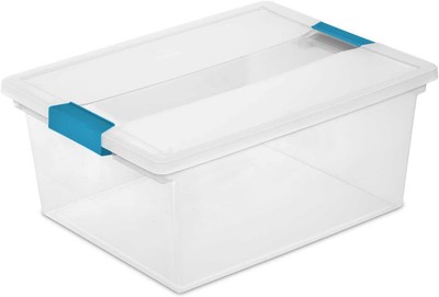 Sterilite Deep Clip Box, Stackable Small Storage Bin with Latching Lid, Plastic