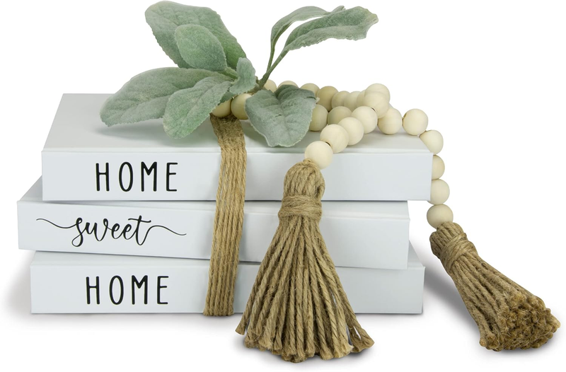 White Decorative Faux Books for Farmhouse & Living Room Decor - Coffee Table & S