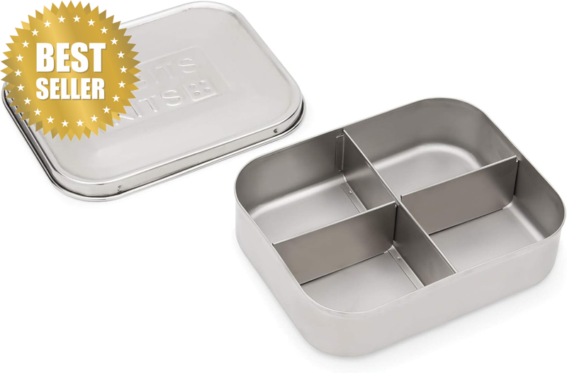 Stainless Steel Bento Box Lunch and Snack Container for Kids and Adults, 4 Secti