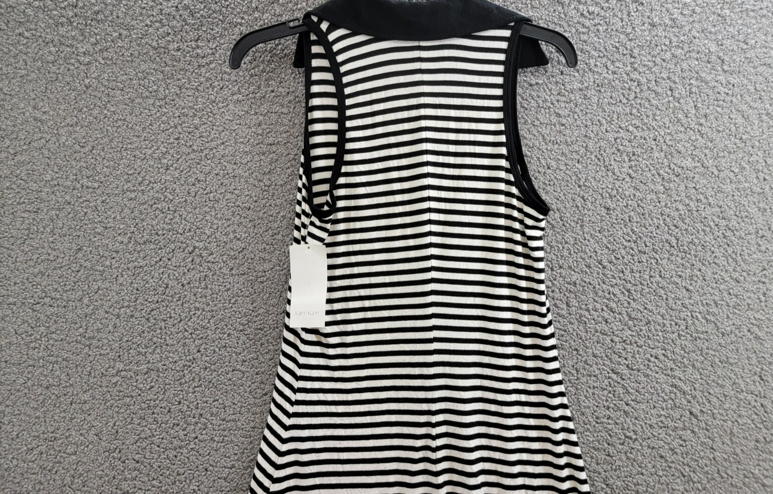 Karen Kane Contrast Collar Placket Dress Women's XS Black/White Striped Pullover - Picture 10 of 15