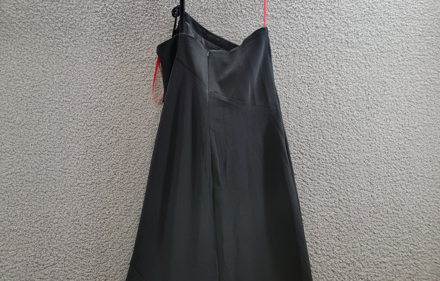 HALSTON Sybil Crepe Gown Women's 10 Black Solid One Shoulder Back Zip Closure - Picture 10 of 15
