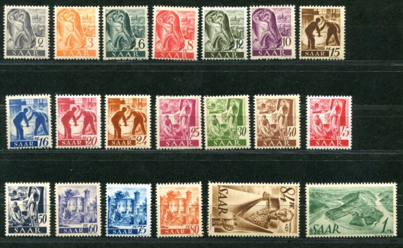 GERMANY SAAR 1947 LONG SET OF 20 STAMPS SCOTT 155-174 PERFECT MNH