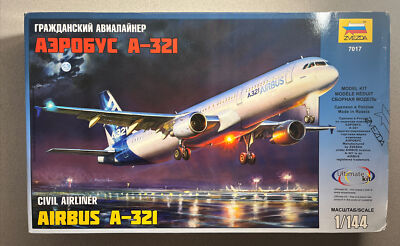 Zvezda Airbus A-321 Civil Airline  Model Kit # 7017.  1/144 Scale.