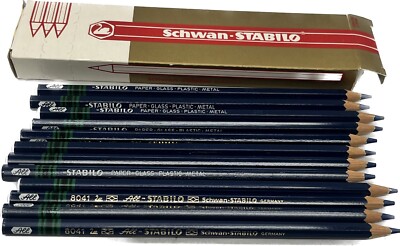 Vintage Schwan All Stabilo 8041 Blue Pencils New Box of 12 Pencils NOS