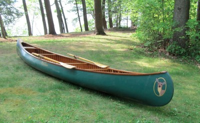 1969 Old Town Guide Model Canoe 20' wood canvas Nice professional Restoration