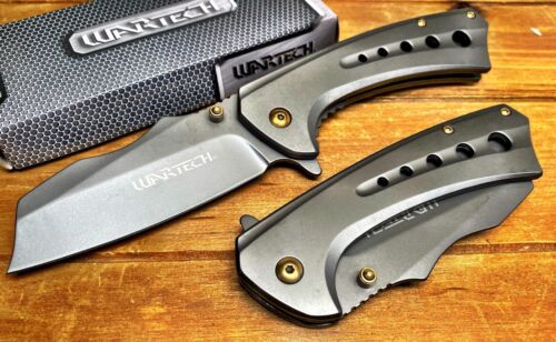 Wartech 7.75" Ball Bearing Assisted Tactical Cleaver Blade Pocket Knife EDC PBB1
