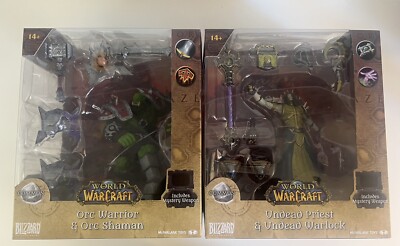 Mcfarlane Toys World of Warcraft Undead Priest Orc Warrior Figures Lot Of 2