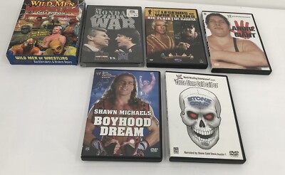 WWE Wrestling DVD Lot of 6 Shawn Michaels Andre The Giant Stone Cold Rick Flair