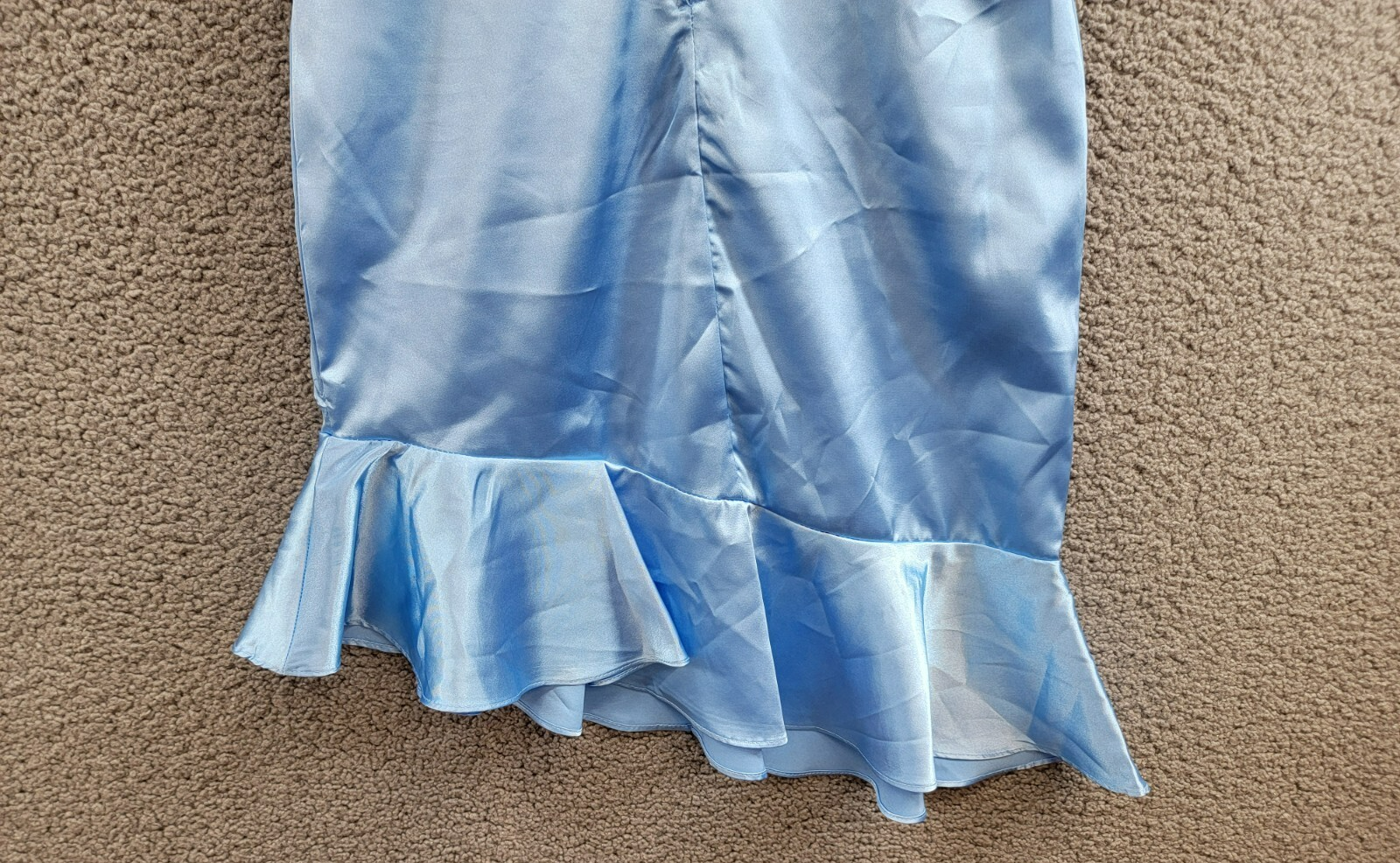 Rare Editions Sleeveless Imitation Pearl Halter Dress Big Girls 16 Blue Back Zip - Picture 13 of 16