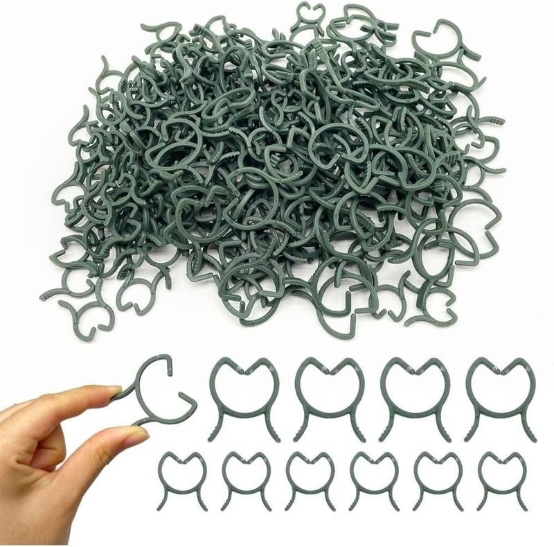 200PCS Plant Clips, 2 Sizes Garden Plant Support Clips, Plastic Vine Clips for C