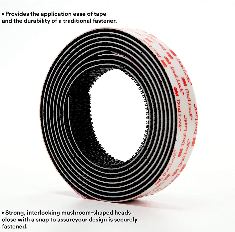 3M Dual Lock Reclosable Fastener SJ3550 250 Black, 1 in x 4Ft