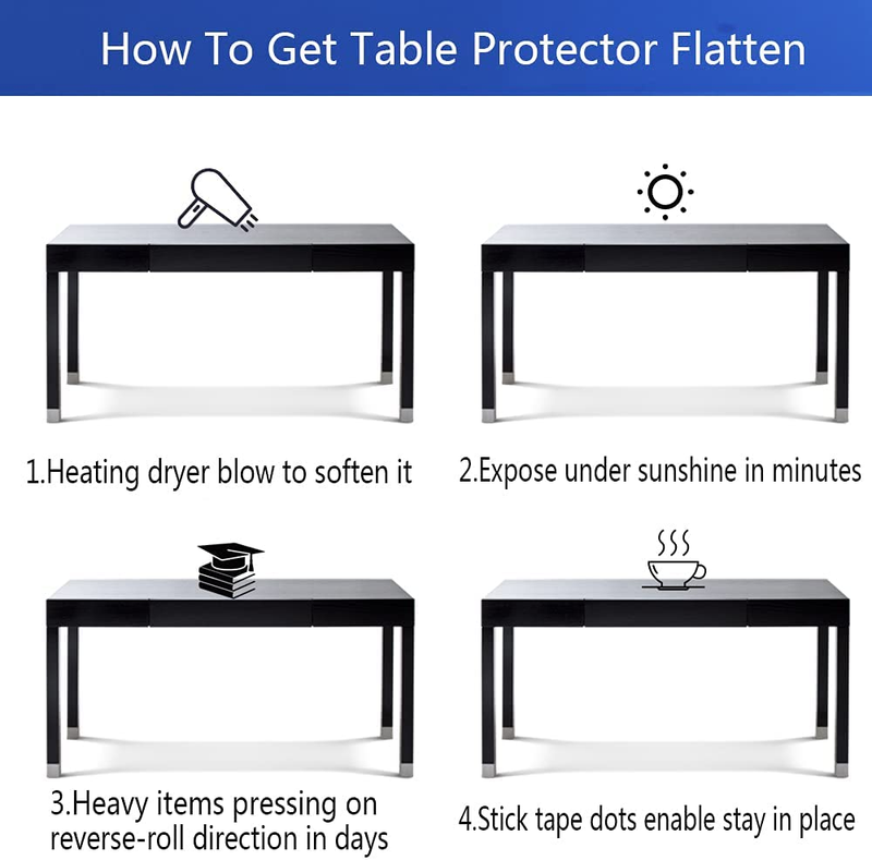 38X78 PVC Clear Table Protector Transparent Vinyl Table Cover Mat Desktop Topper