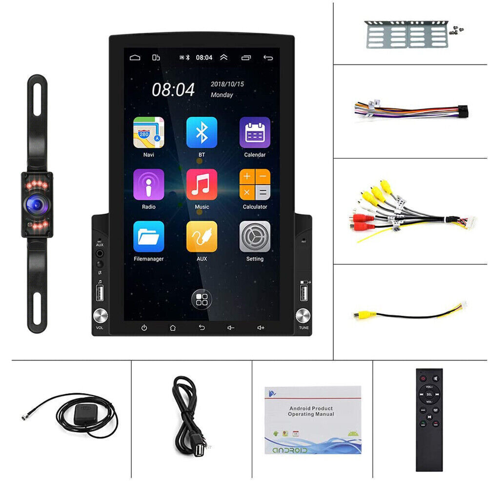 2 DIN 10.1'' Vertical Screen Car Stereo Radio Audio GPS Navi in Dash Wifi Tablet