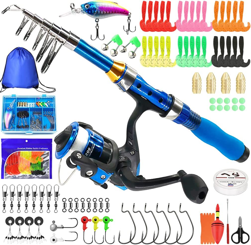 Kids Fishing Rod, 1.5M 61Inch 4.92Ft Portable Telescopic Fis