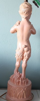 Vintage Centaur Pan Boy Goat Chalkware Lamp