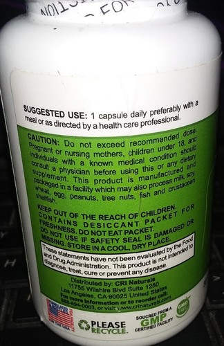 1 Bottle 30 Capsules Actbiotics By CRI Natural Digestive & Immune Support