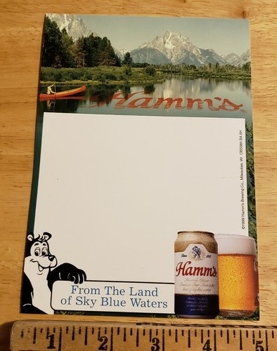 Vtg Hamm's Beer advertising card brewing co. Paper store display card
