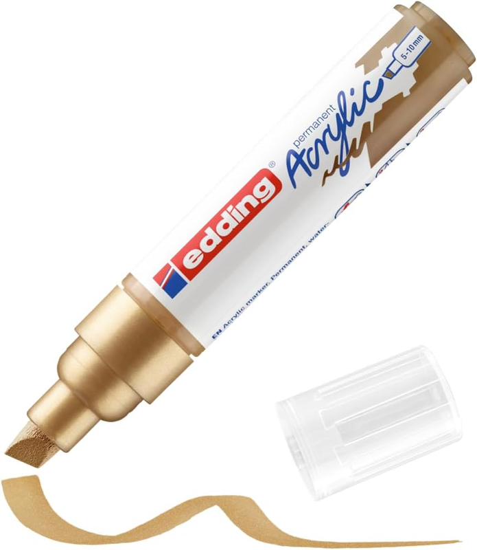 5000 Acrylic Marker Broad - Gold - 1 Waterproof Acrylic Paint Marker - Chisel Ni