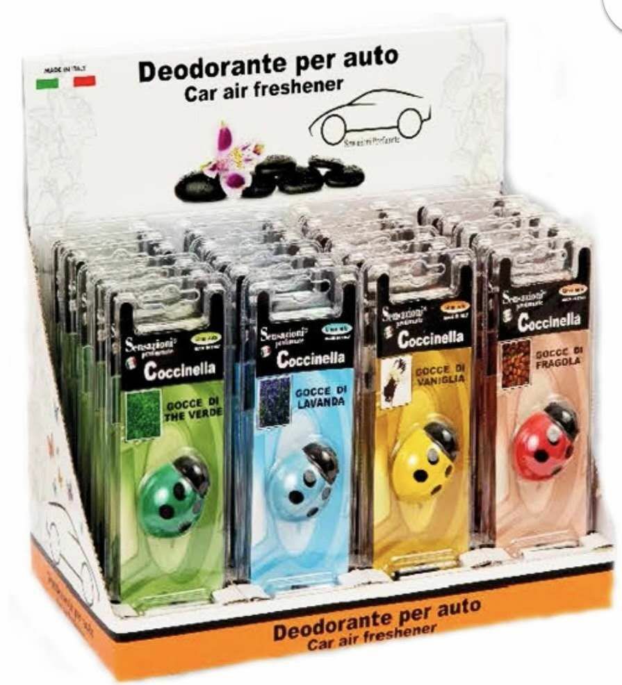 Set 24 Pezzi Profumatore Coccinella Profumo Deodorante Auto Varie Fragranze sus