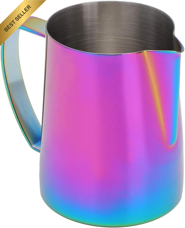 600ml Stainless Steel Milk Frother Jug Colorful Coffee Pitcher for Latte Art