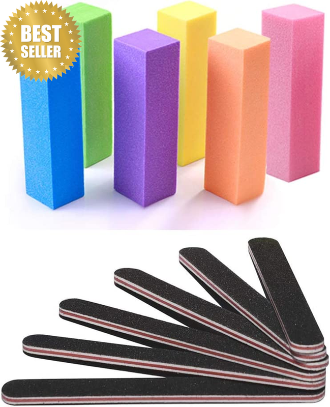 Nail Files and Buffer,  Professional Manicure Tools Kit Rectangular Art Care Buf
