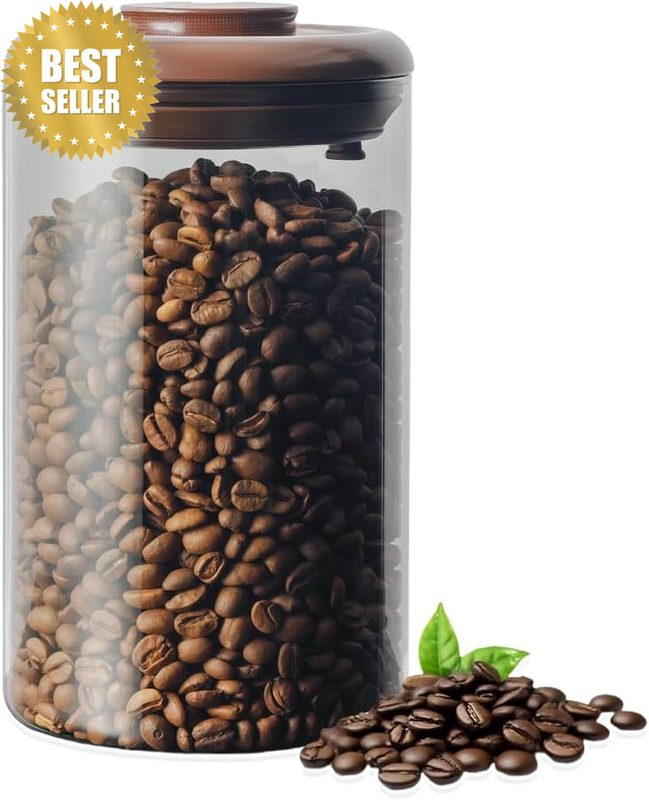 Coffee Bean Storage, Airtight Coffee Container with One-Way Exhaust, Grey Made i