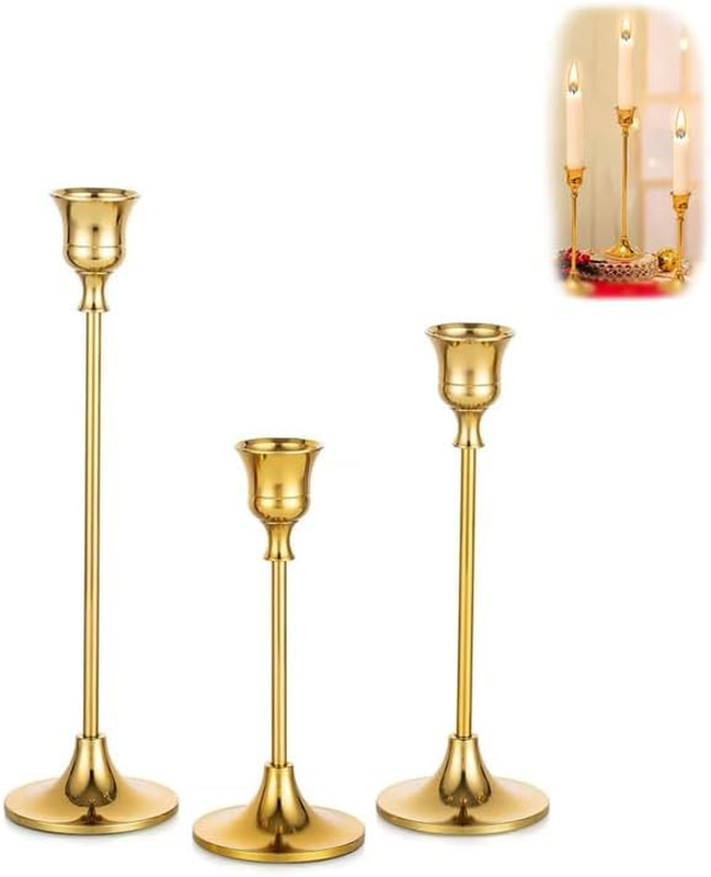 Taper Candle Holders Set,Vintage Modern Decorative Candlestick Holders for Home