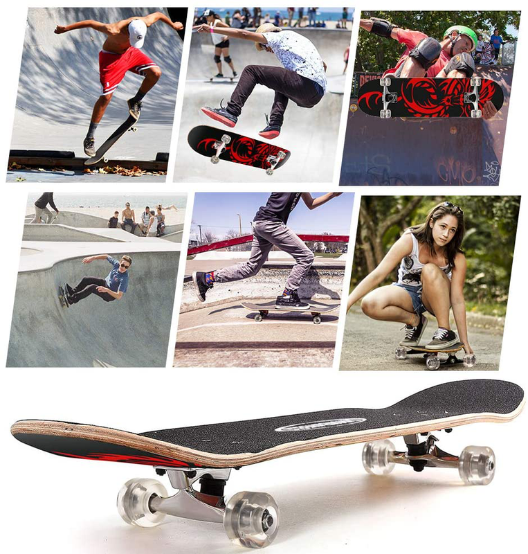Skate Board Cruiser 31 inch Complete Longboard Double Kick 8 Layer Maple Deck
