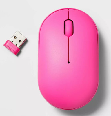 Heyday Wireless Bluetooth Mouse - Neon Pink, 3 Buttons, Laser Pointer