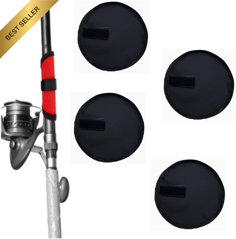 Fishing Lure Cover Wrap (Black) - 4X Bait Fishing Hook Covers, Protective Punctu