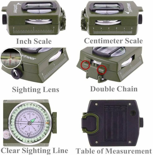 Sportneer Military Lensatic Sighting Compass Waterproof and Shakeproof