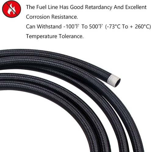 12FT 10AN Hose Nylon Stainless Steel Braided CPE Oil Fuel Line Fittings Kits