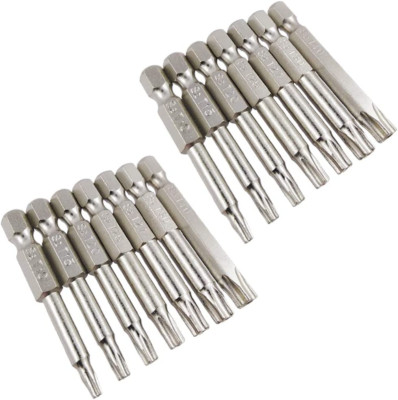 2 Set of 7Pcs 5 Point Torx Security Bits Magnetic 5 Point Star Tamper Proof Bit 