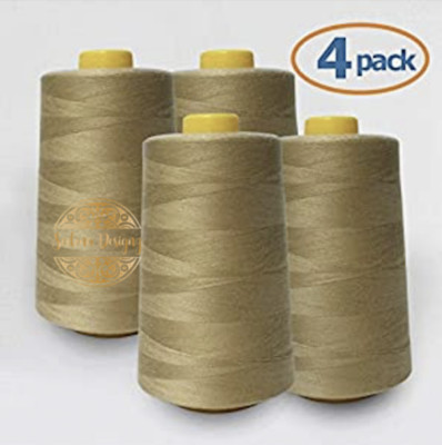 4 PACK of 6000 Yard each Spools Sewing Thread All Purpose 100% Polyester