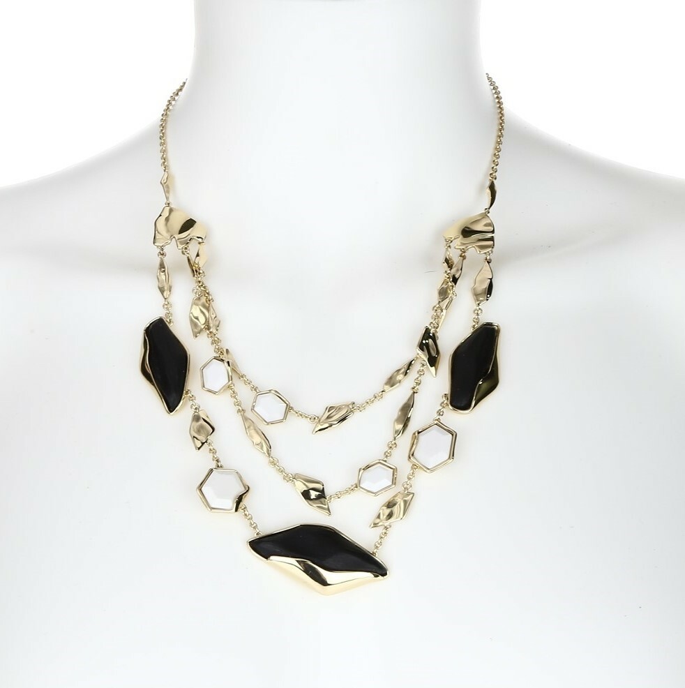 Alexis Bittar 131759 Gold Miss Havisham Liquid Bib Necklace