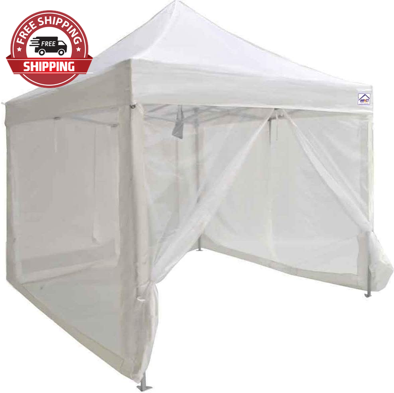 Zippered Mesh Sidewalls For 10' X 10' Pop-up Tent Canopy, White
