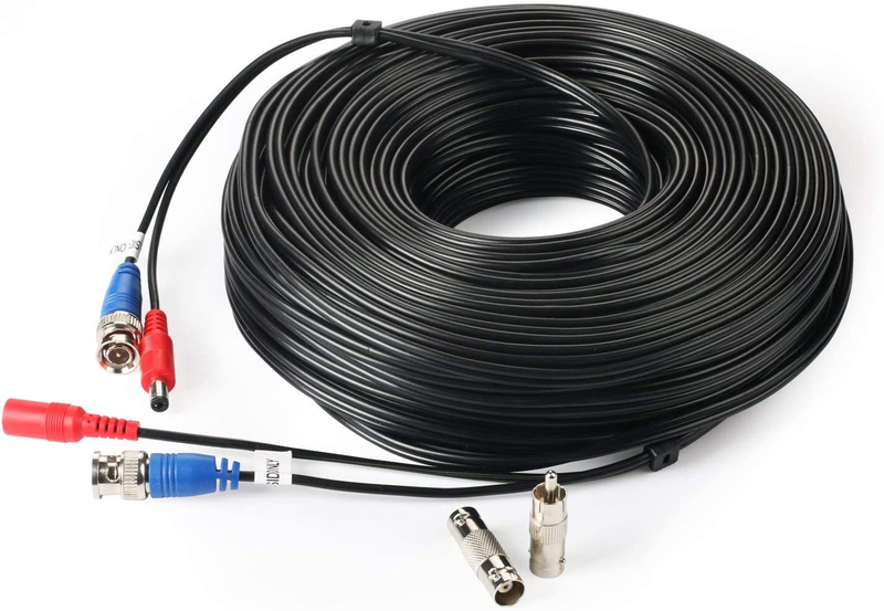 SHD 2Pack 50Feet BNC Vedio Power Cable Pre-Made Al-In-One Ca
