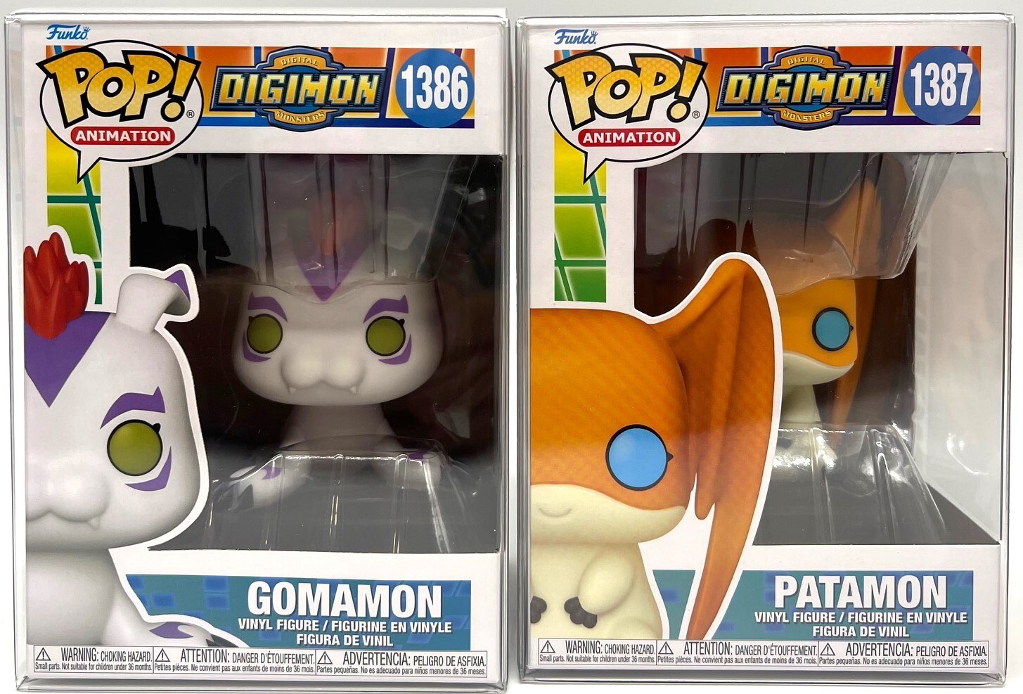 Funko Pop! Digimon Patamon #1387 & Gomamon #1386 Vaulted Set