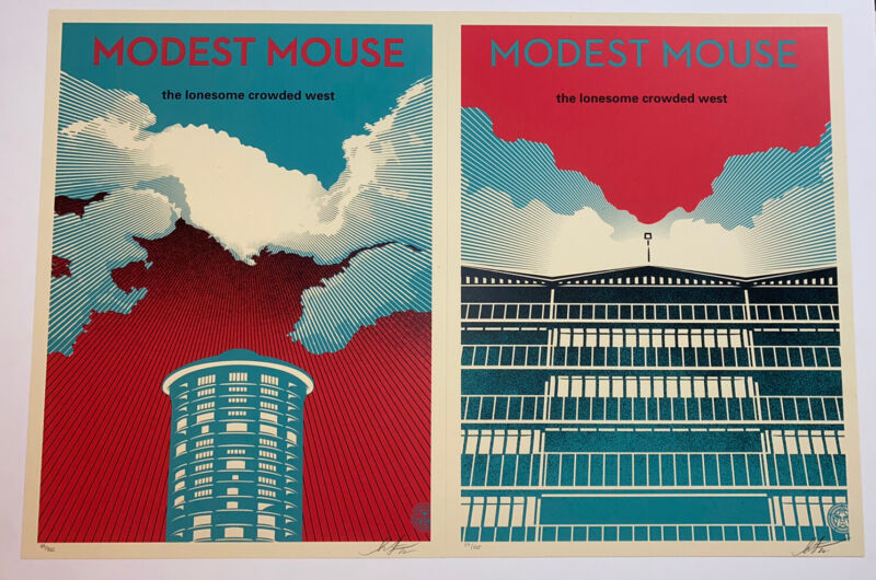 Modest Mouse Shepard Fairey Lonesome Crowded West Poster Set (2) Same #’s 59/825