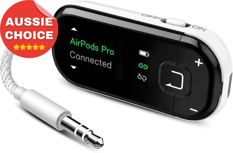 Bluetooth Receiver Adapter Voyager Airplane OLED Display Wireless Connectivity