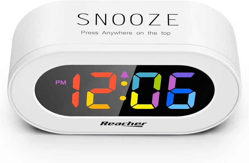 Small Colorful LED Digital Alarm Clock with Snooze, Simple to Operate, Full Rang